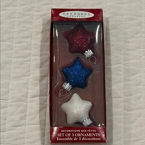 Hallmark Lil Stars Ornament Trio - Red, Blue, White